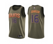 Men's Phoenix Suns #16 Tyler Johnson Swingman Green Salute to Service Basketball Jersey