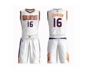 Men's Phoenix Suns #16 Tyler Johnson Swingman White Basketball Suit Jersey - Association Edition