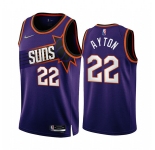 Men's Phoenix Suns #22 Deandre Ayton 2022-23 Purple 75th Anniversary Icon Edition Stitched Jersey