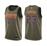 Men's Phoenix Suns #23 Cameron Johnson Swingman Green Salute to Service Basketball Jersey