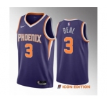 Men's Phoenix Suns #3 Bradley Beal Purple Icon Edition Stitched Basketball Jersey