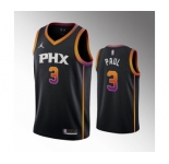 Men's Phoenix Suns #3 Chris Paul Balck Stitched Basketball Jersey