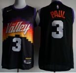 Men's Phoenix Suns #3 Paul Black Basketball Jersey 2020-2021 City Edition