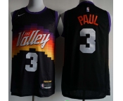 Men's Phoenix Suns #3 Paul Black Basketball Jersey 2020-2021 City Edition