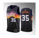 Men's Phoenix Suns #35 Kevin Durant Balck City Edition Stitched Basketball Jersey