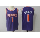 Nike NBA Phoenix Suns #1 Devin Booker Jersey 2017-18 New Season Purple Jersey