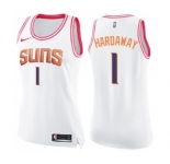 Women's Nike Phoenix Suns #1 Penny Hardaway Swingman White Pink Fashion NBA Jersey