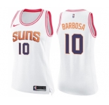 Women's Nike Phoenix Suns #10 Leandro Barbosa Swingman White Pink Fashion NBA Jersey