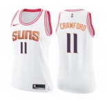 Women's Nike Phoenix Suns #11 Jamal Crawford Swingman White Pink Fashion NBA Jersey