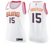 Women's Nike Phoenix Suns #15 Ryan Anderson Swingman White Pink Fashion NBA Jersey