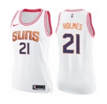 Women's Nike Phoenix Suns #21 Richaun Holmes Swingman White Pink Fashion NBA Jersey