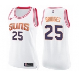 Women's Nike Phoenix Suns #25 Mikal Bridges Swingman White Pink Fashion NBA Jersey