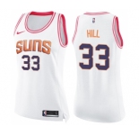 Women's Nike Phoenix Suns #33 Grant Hill Swingman White Pink Fashion NBA Jersey