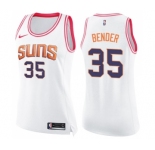 Women's Nike Phoenix Suns #35 Dragan Bender Swingman White Pink Fashion NBA Jersey