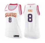 Women's Nike Phoenix Suns #8 George King Swingman White Pink Fashion NBA Jersey