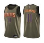 Youth Nike Phoenix Suns #11 Jamal Crawford Swingman Green Salute to Service NBA Jersey