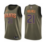 Youth Nike Phoenix Suns #21 Richaun Holmes Swingman Green Salute to Service NBA Jersey