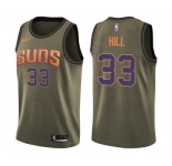 Youth Nike Phoenix Suns #33 Grant Hill Swingman Green Salute to Service NBA Jersey
