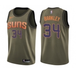 Youth Nike Phoenix Suns #34 Charles Barkley Swingman Green Salute to Service NBA Jersey