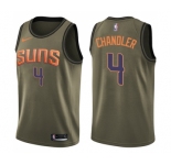 Youth Nike Phoenix Suns #4 Tyson Chandler Swingman Green Salute to Service NBA Jersey