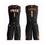 Youth Phoenix Suns #1 Devin Booker Swingman Black Basketball Suit Jersey - Statement Edition
