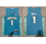 Hornets #1 LaMelo Ball Blue Nike 2023-24 City Edition Swingman Jersey