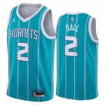 Men Charlotte Hornets #2 Ball Swingman Light blue Stripe NBA Jersey 2020-2021 City Edition
