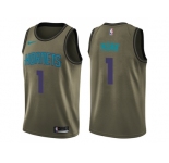 Men Nike Charlotte Hornets #1 Malik Monk Green Salute to Service NBA Swingman Jersey