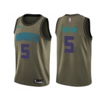Men Nike Charlotte Hornets #5 Nicolas Batum Green Salute to Service NBA Swingman Jersey
