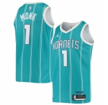 Men's Charlotte Hornets #1 Smalik Monk Jordan Brand Teal 2020-21 Swingman Jersey