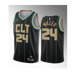 Men's Charlotte Hornets #24 Brandon Miller Black 2023 Draft City Edition Stitched Basketball Jersey
