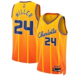 Men's Charlotte Hornets #24 Brandon Miller Gold 2025-26 City Edition Swingman Stitched Jersey