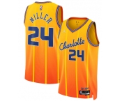 Men's Charlotte Hornets #24 Brandon Miller Gold 2025-26 City Edition Swingman Stitched Jersey