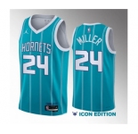 Men's Charlotte Hornets #24 Brandon Miller Teal 2023 Draft Icon Edition Stitched Basketball Jersey