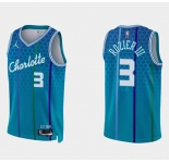 Men's Charlotte Hornets #3 Terry Rozier III Blue 75th Anniversary City Stitched Basketball Jersey