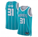 Men's Charlotte Hornets #31 Tidjane Salaun Teal 2024 Draft Icon Edition Stitched Basketball Jersey