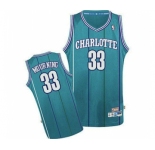 Men's Charlotte Hornets #33 Alonzo Mourning Authentic Light Blue Throwback Basketball Jersey