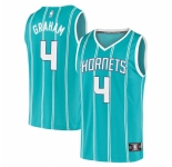 Men's Charlotte Hornets #4 Devonte' Graham Fanatics Branded Teal 2020-21 Fast Break Replica Jersey