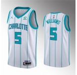 Men's Charlotte Hornets #5 Mark Williams 2022 Draft White Stitched Basketball Jersey