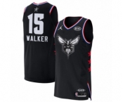 Men's Jordan Charlotte Hornets #15 Kemba Walker Authentic Black 2019 All-Star Game Basketball Jersey