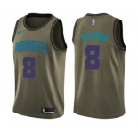 Men's Nike Charlotte Hornets #8 Bismack Biyombo Swingman Green Salute to Service NBA Jersey