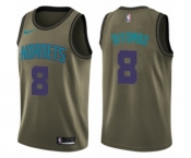 Men's Nike Charlotte Hornets #8 Bismack Biyombo Swingman Green Salute to Service NBA Jersey