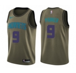 Men's Nike Charlotte Hornets #9 Tony Parker Swingman Green Salute to Service NBA Jersey