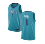 Men's Nike Jordan Charlotte Hornets #1 Malik Monk Swingman Teal NBA Jersey - Icon Edition