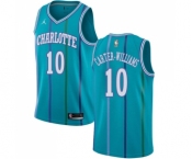 Men's Nike Jordan Charlotte Hornets #10 Michael Carter-Williams Swingman Aqua Hardwood Classics NBA Jersey