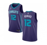Men's Nike Jordan Charlotte Hornets #12 Dwight Howard Authentic Purple NBA Jersey Statement Edition