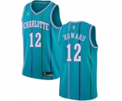 Men's Nike Jordan Charlotte Hornets #12 Dwight Howard Swingman Aqua Hardwood Classics NBA Jersey