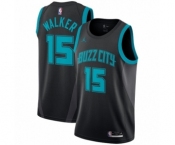 Men's Nike Jordan Charlotte Hornets #15 Kemba Walker Swingman Black NBA Jersey - 2018-19 City Edition