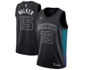 Men's Nike Jordan Charlotte Hornets #15 Kemba Walker Swingman Black NBA Jersey - City Edition