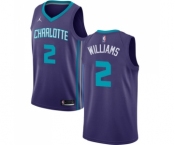 Men's Nike Jordan Charlotte Hornets #2 Marvin Williams Swingman Purple NBA Jersey Statement Edition